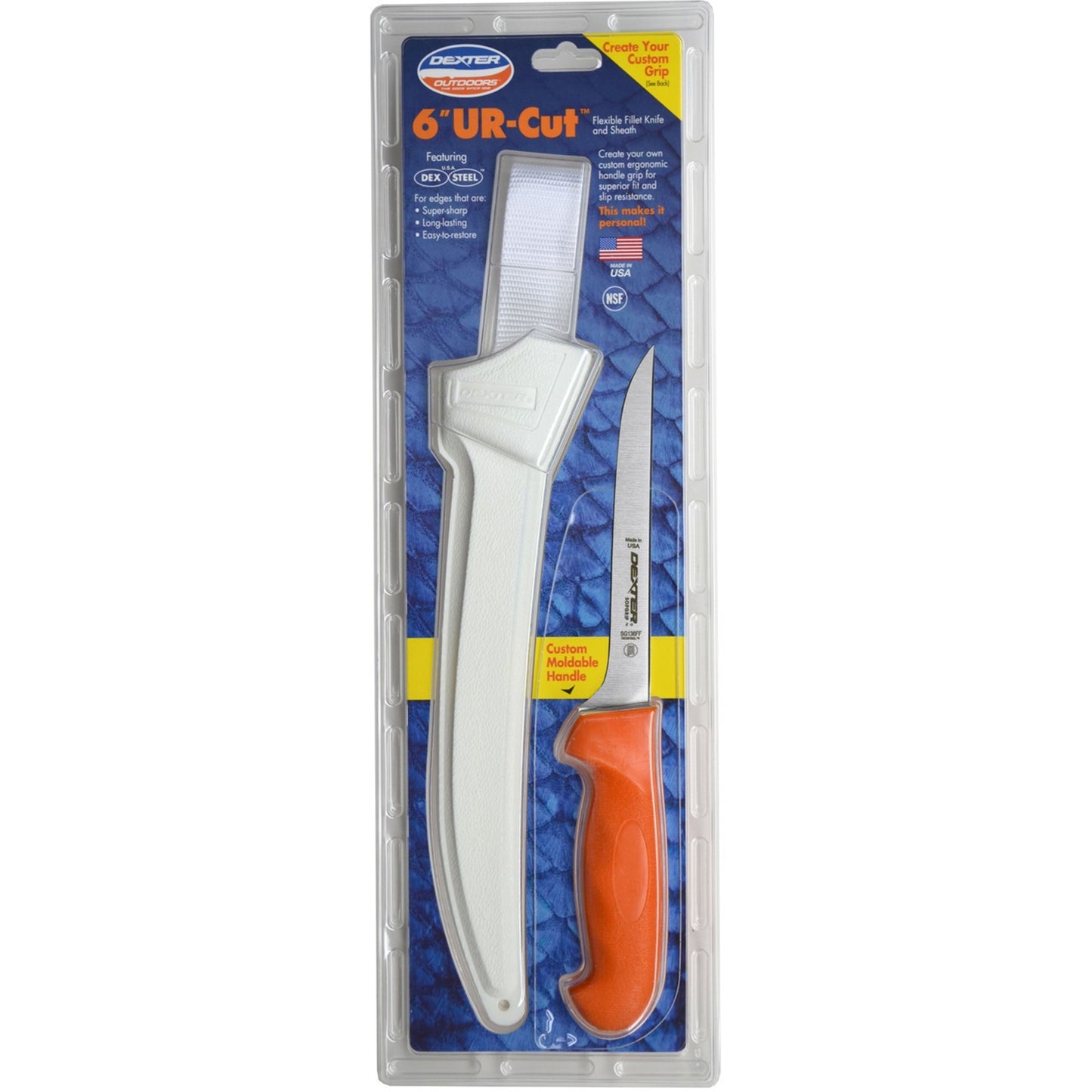 UR-CUT® Uc136Ff-6Ws1 6"/15cm Moldable Handle Fillet Knife With Sheath